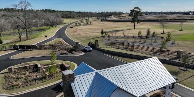 drone / aerial view with a rural view