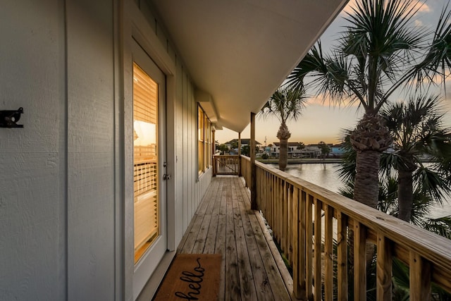 balcony with a water view