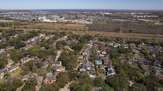 aerial view with a residential view