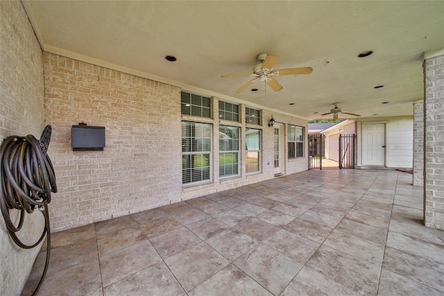 view of patio with a ceiling fan