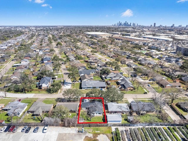 drone / aerial view with a residential view