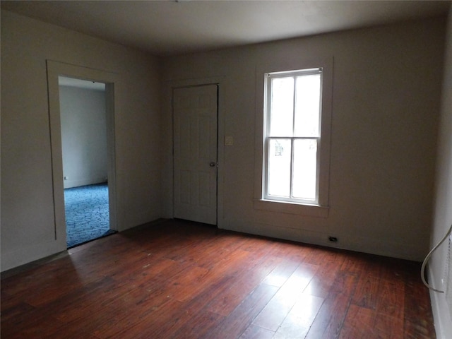 spare room featuring a wealth of natural light and wood finished floors