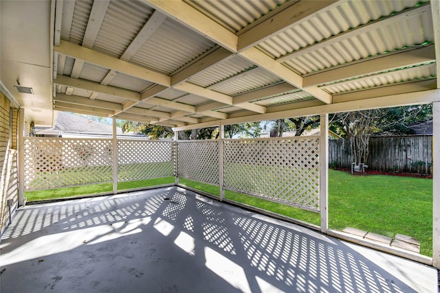 view of patio with a fenced backyard