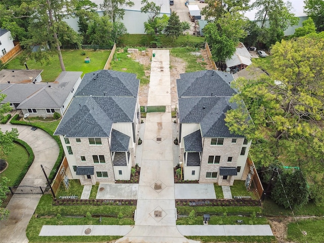 aerial view featuring a residential view