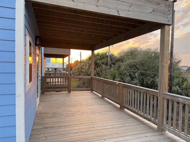 view of deck at dusk