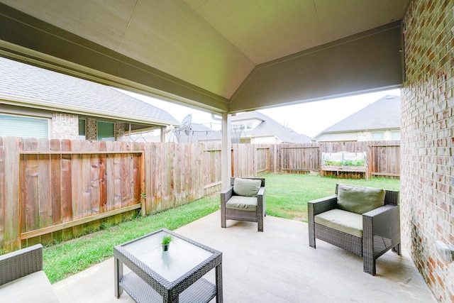 view of patio with a fenced backyard