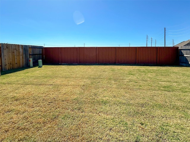 view of yard with fence