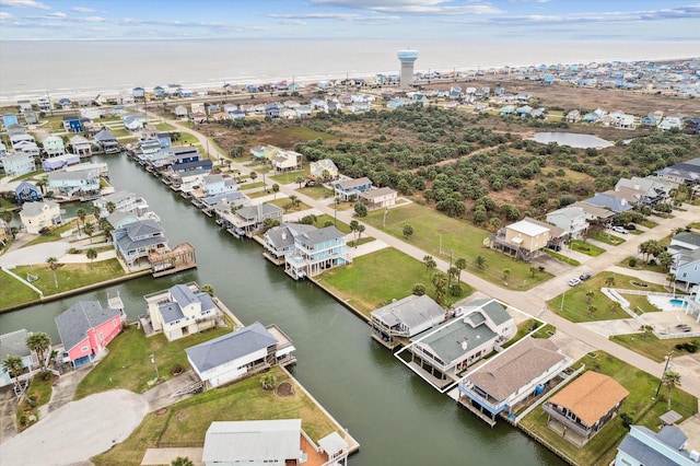 4027 Nueces Dr, Galveston, TX 77554 - drone / aerial view with a water view and a residential view