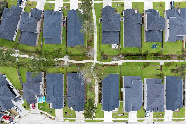 bird's eye view with a residential view