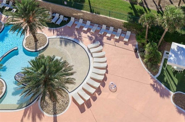 community pool with fence