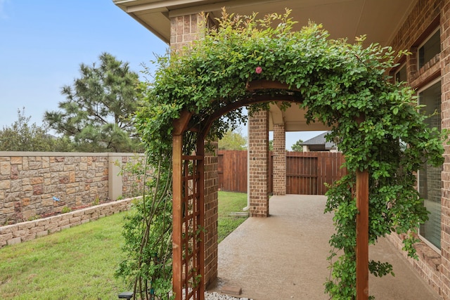 view of patio with a fenced backyard