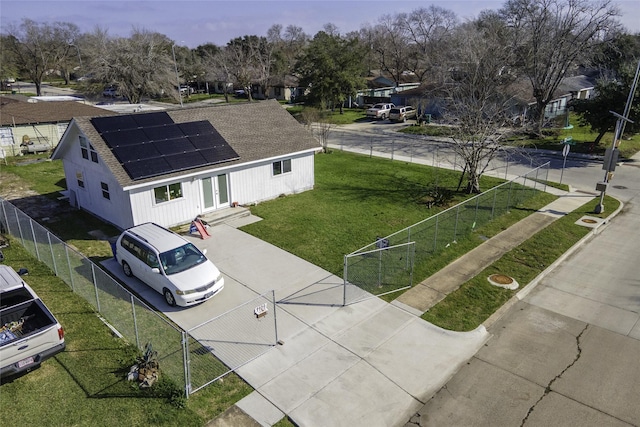 aerial view featuring a residential view