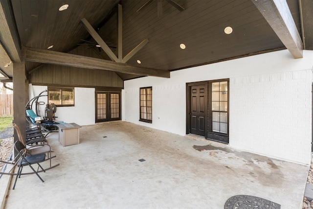 view of patio with french doors