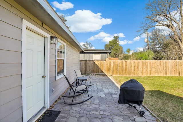 view of patio with area for grilling
