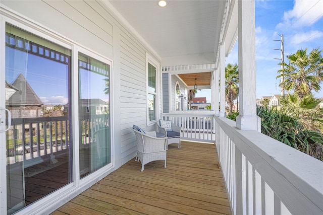 wooden deck featuring a porch