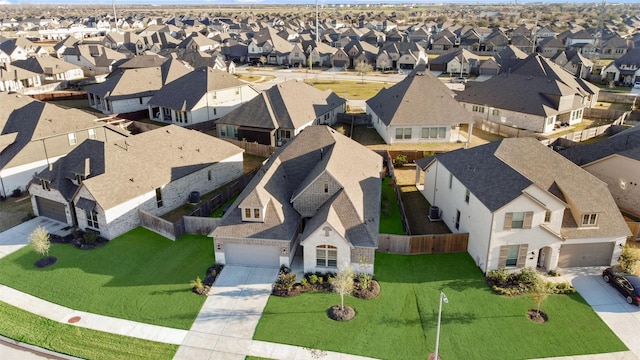 aerial view with a residential view