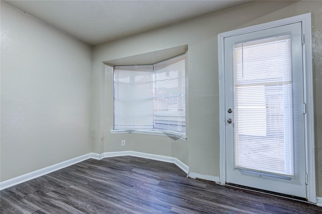 entryway featuring plenty of natural light, baseboards, and wood finished floors