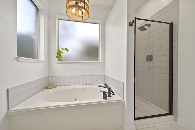 2433 La Rochelle Ct, Seabrook, TX 77586 - bathroom with a jetted tub and a shower stall