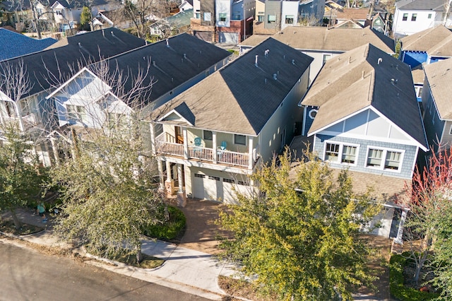 drone / aerial view with a residential view