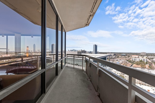 balcony with a view of city