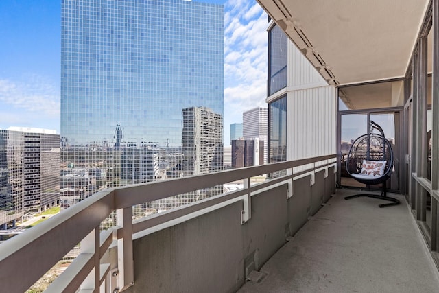 balcony with a view of city