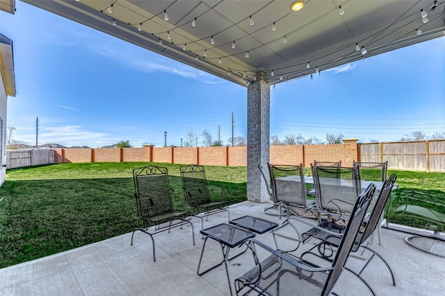 view of patio / terrace with a fenced backyard