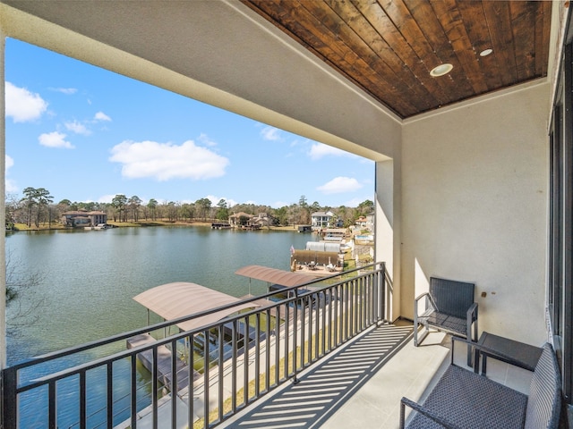 balcony with a water view