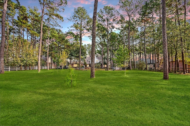 view of yard featuring fence