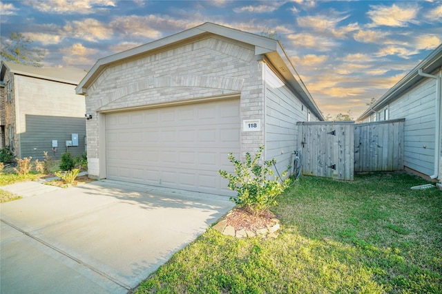 garage with fence