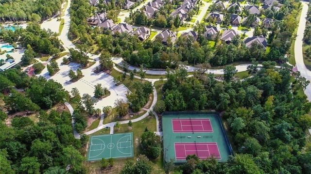 birds eye view of property with a residential view