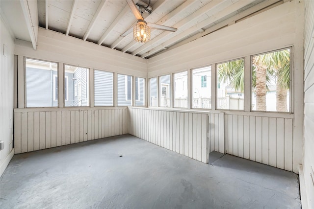 view of unfurnished sunroom