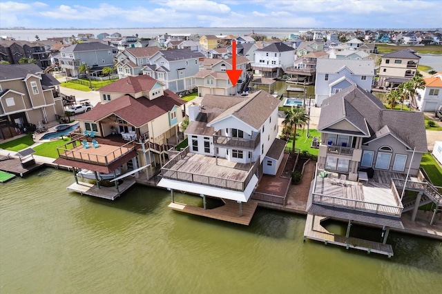 438 Jeanie Lynne Cir, Galveston, TX 77554 - aerial perspective of suburban area featuring a nearby body of water