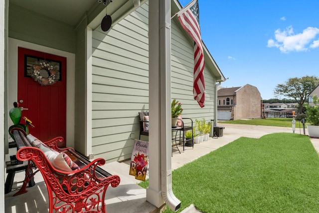 exterior space with a porch