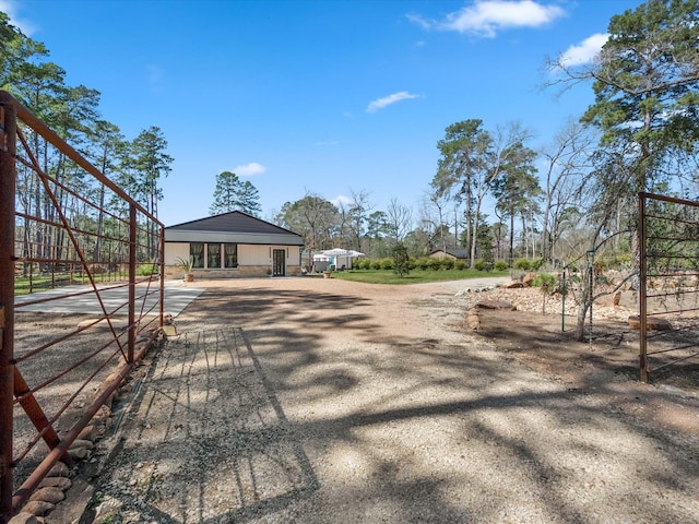 exterior space featuring driveway