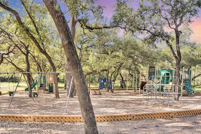 exterior space featuring playground community