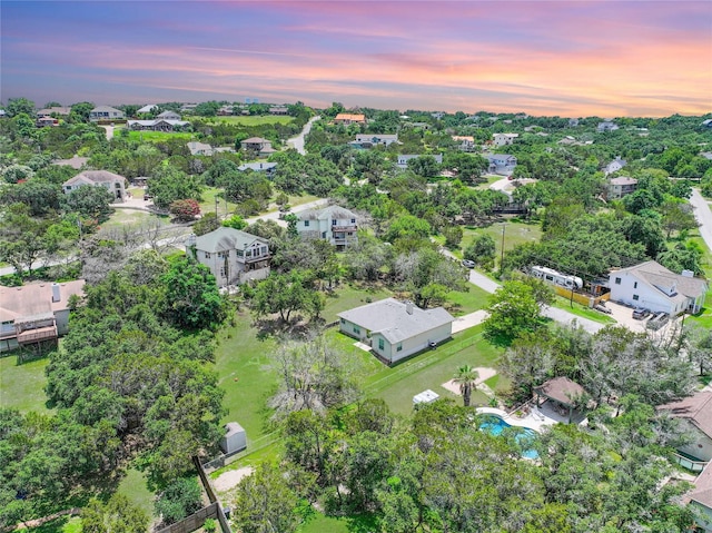 drone / aerial view with a residential view