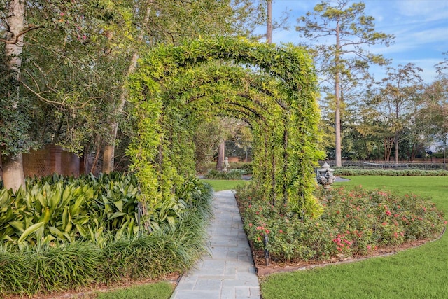 surrounding community featuring a lawn