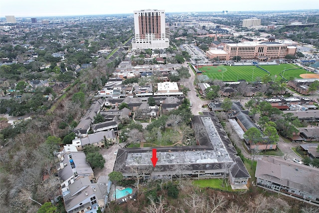 aerial view featuring a city view