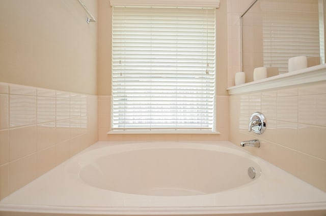 full bathroom featuring a wealth of natural light and a bath