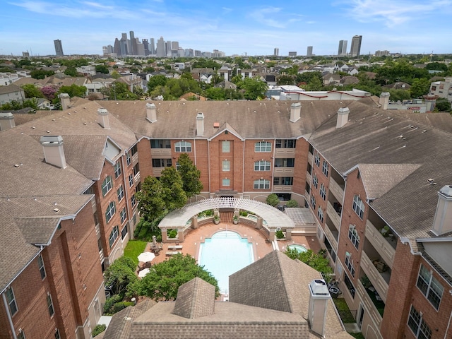 bird's eye view featuring a city view