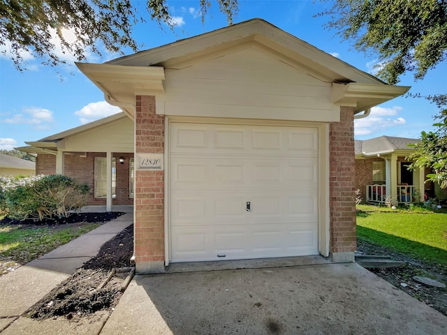 garage with driveway