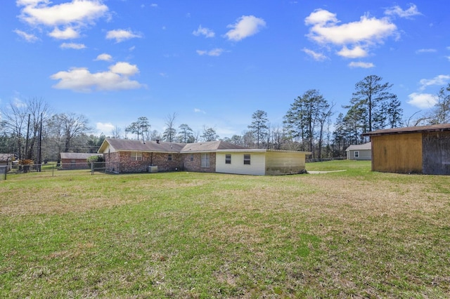 view of yard featuring fence