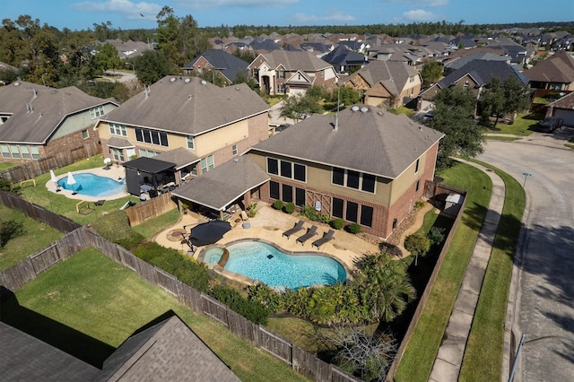 bird's eye view with a residential view