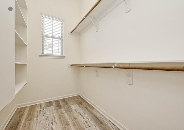 spacious closet with wood finished floors