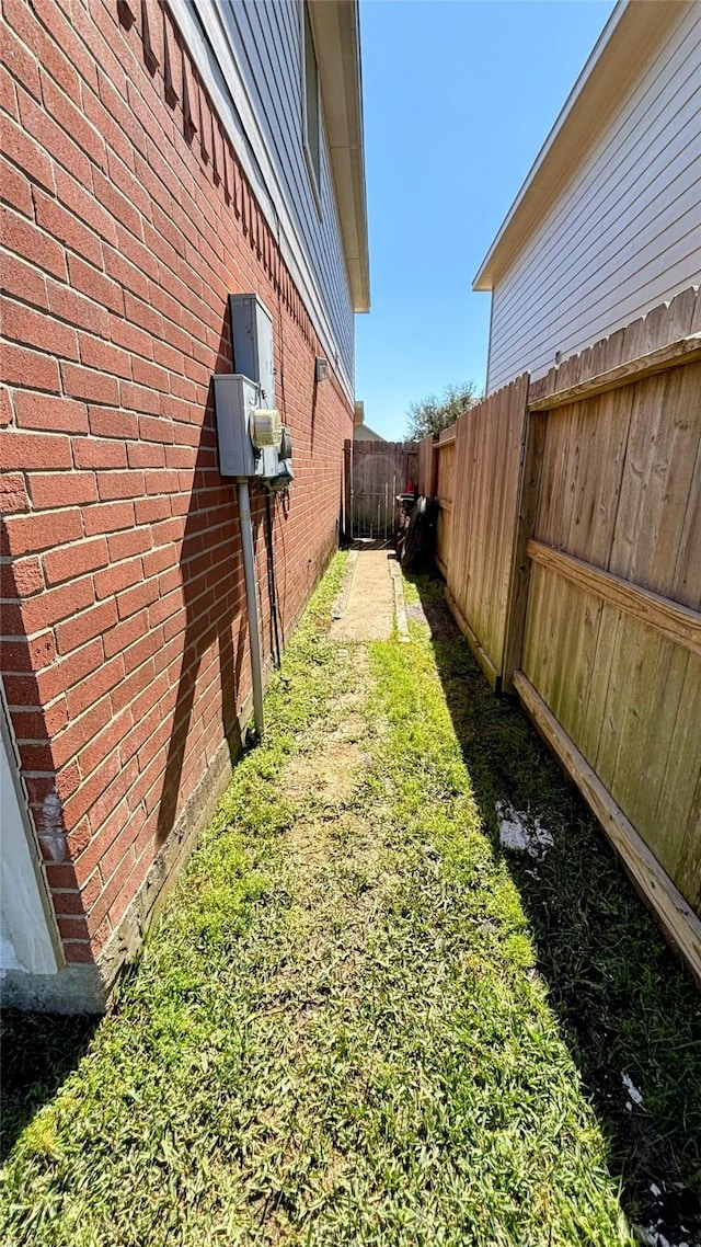 view of yard featuring fence