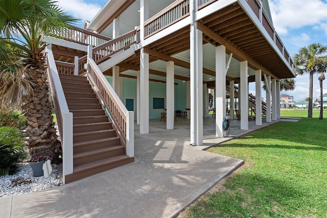 view of patio with stairs