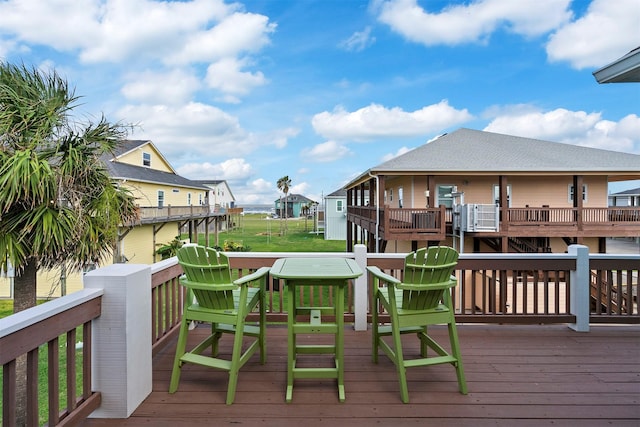 deck with a lawn