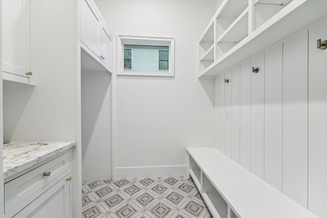 mudroom with baseboards