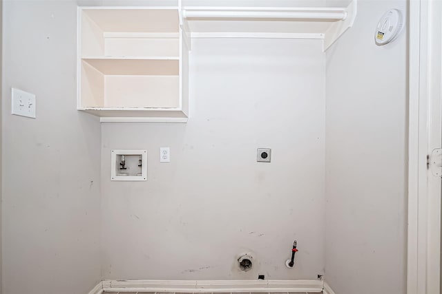 laundry room featuring gas dryer hookup, hookup for a washing machine, and hookup for an electric dryer