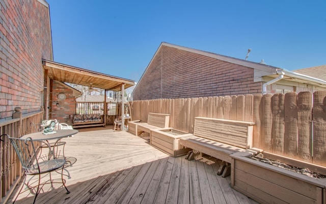 wooden deck with fence